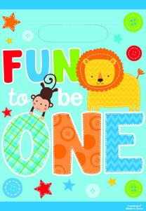 Wild at One Birthday Boy - Plastic Party Bags