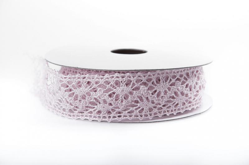 Old Pink Lace Ribbon 22 mm