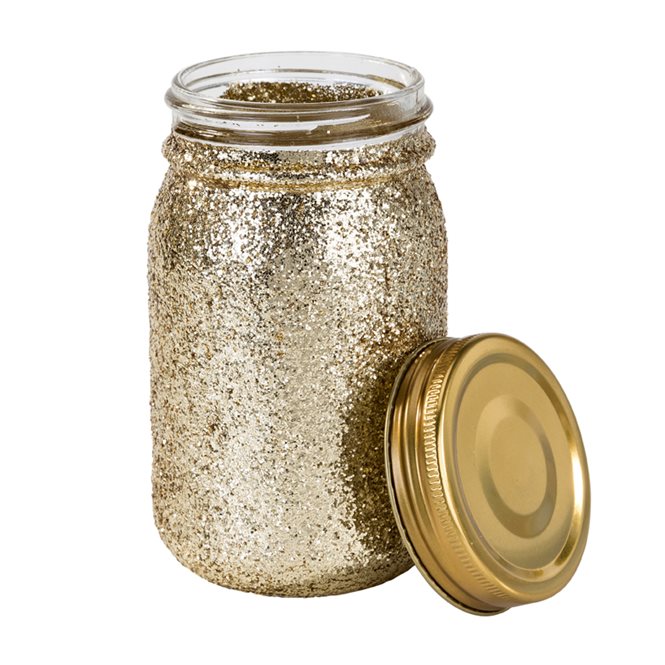 Be Happy Gold Glitter Jar