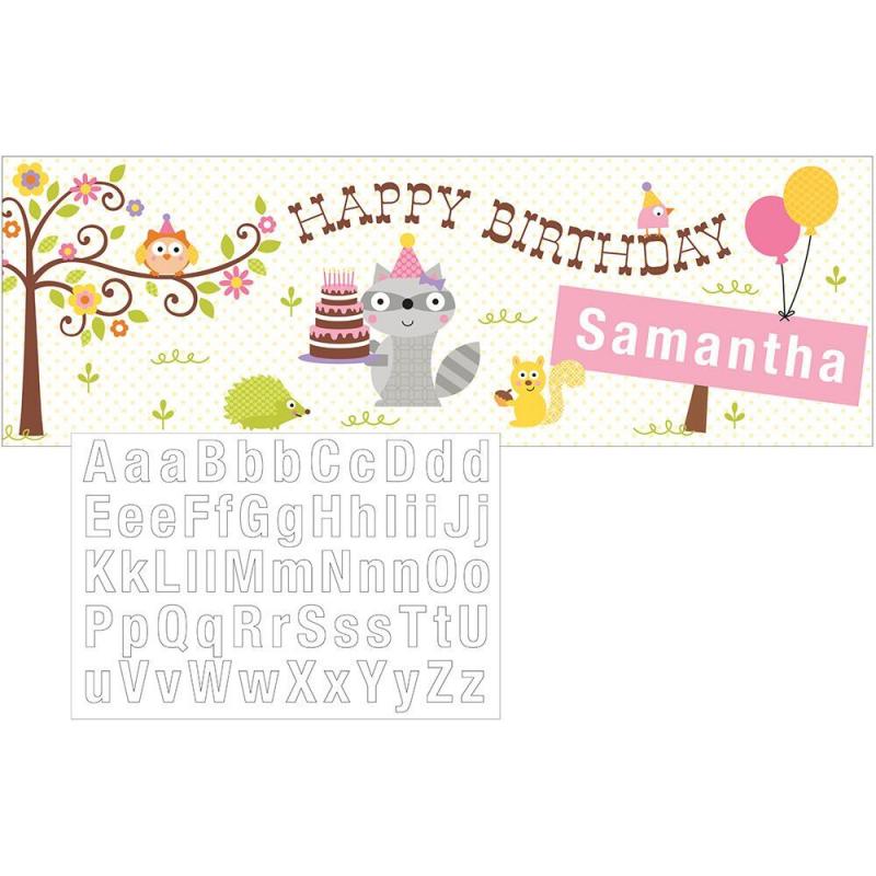 Happi Woodland Girl Giant Banner with Stickers