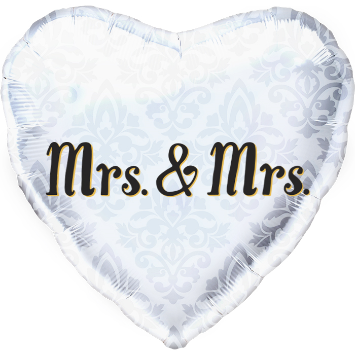 Mrs & Mrs Heart Foil Ballon - folieballong brudpar