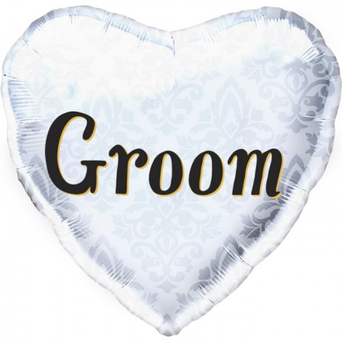 Groom Heart Foil Ballon - folieballong brudgum
