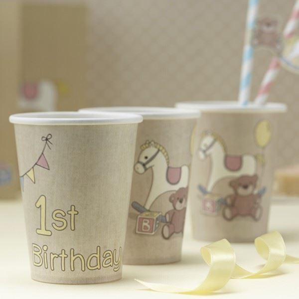 1st Birthday Paper Cups - Rock-a-bye
