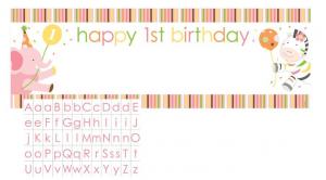 Sweet at One Birthday Girl Giant Banner with Stickers