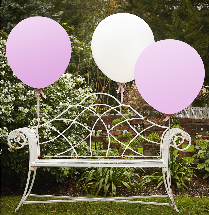 White & Pink 36" Feature Balloons- Vintage Affair