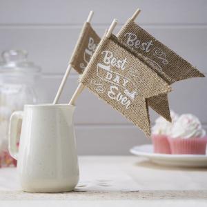 Best Day Ever Hessian Flags - Vintage Affair