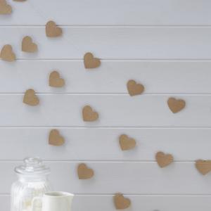 Heart Kraft Bunting - Vintage Affair