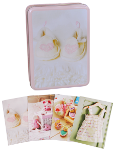 Plåtlåda med kort - Baby Pink