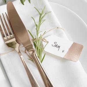 Rose Gold Luggage Place Card Tags - Beautiful Botanics