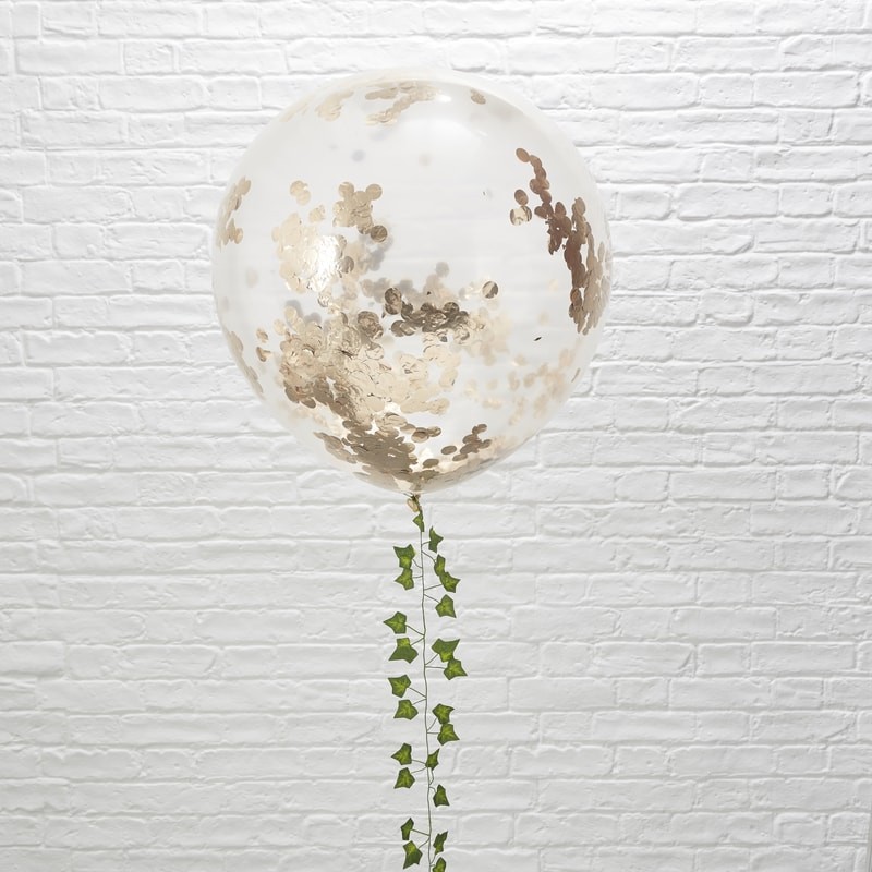 Large Rose Gold Confetti Balloons - Beautiful Botanics