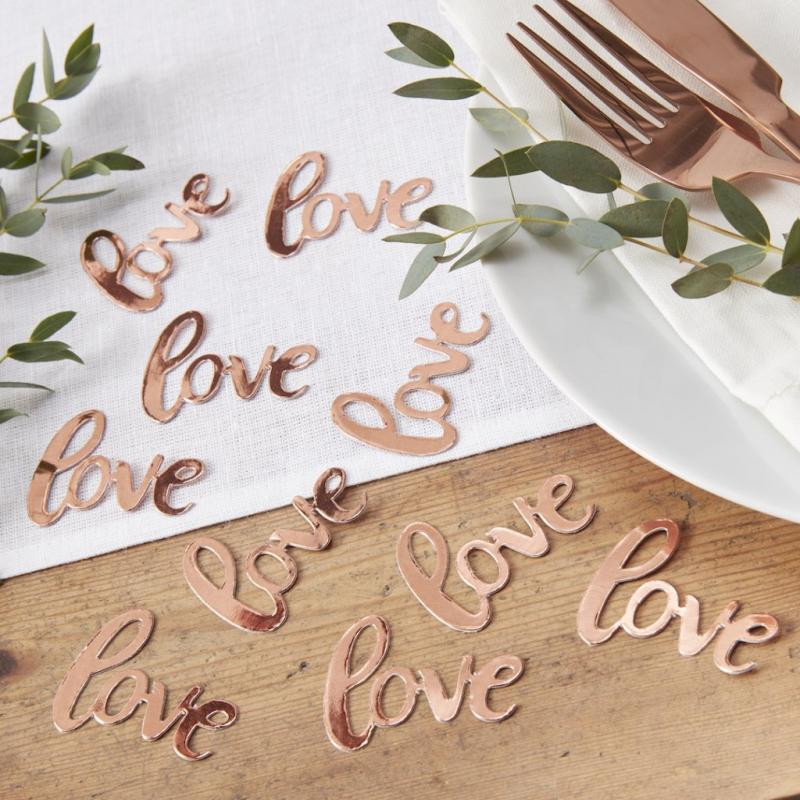 Rose Gold Foiled Love Confetti - Beautiful Botanics