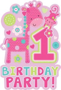 Wild at One Birthday Girl - Invitations & Envelopes