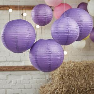 Purple Paper Lantern Decorations - Boho