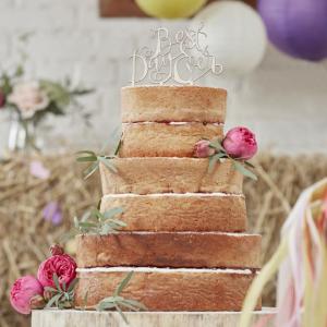 Best Day Ever Wooden Cake Topper - Boho