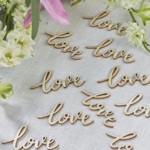 Love Words Wooden Confetti - Boho