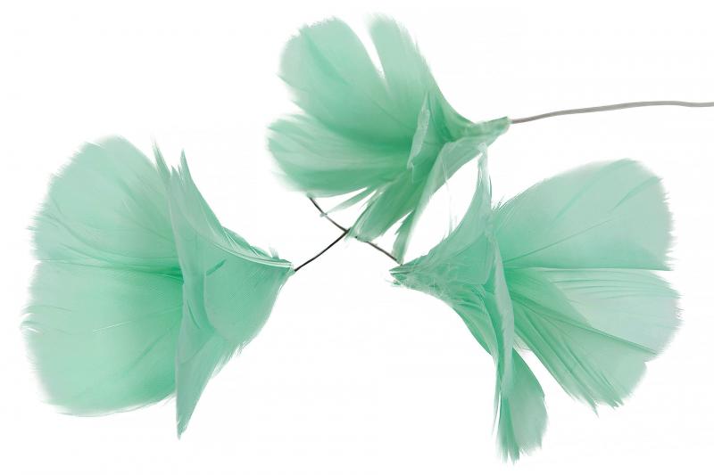 Light Turquoise Flower 12 st - Feather Romance