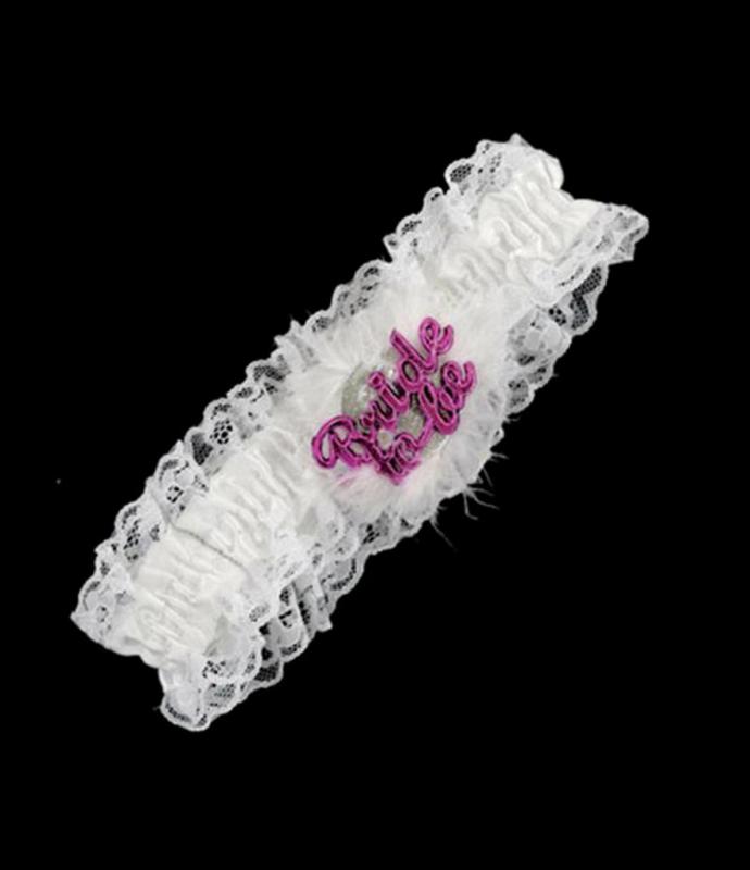 White Flashing Bride To Be Garter - vitt strumpeband