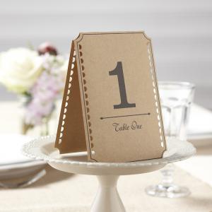 Brown Kraft Table Numbers 1-12 - Vintage Affair
