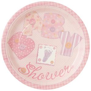 Paper Plates - Baby Stitching Pink