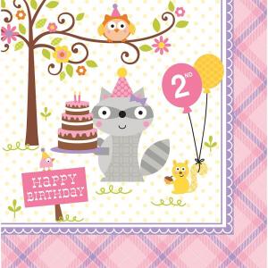 Happi Woodland Girl Napkins 2nd Birthday