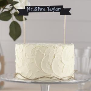 Chalkboard Wooden Cake Bunting Topper - Vintage Affair