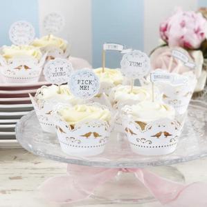 Cupcake Decoration Toppers - Vintage Lace