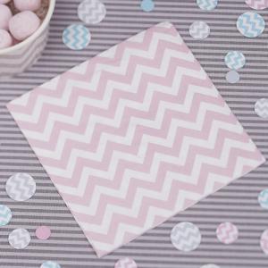 Small Paper Napkins Pink - Chevron Divine