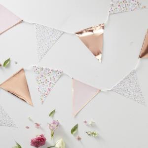 Rose Gold Foiled Floral Print Bunting - Ditsy Floral