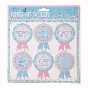 Baby on Board Name Stickers - Baby Shower namnetiketter