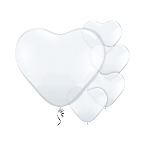 Diamond Clear Heart Balloons