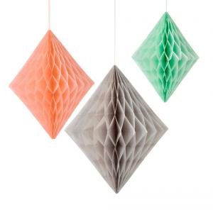 Geo Peach & Mint Diamond Honeycombs