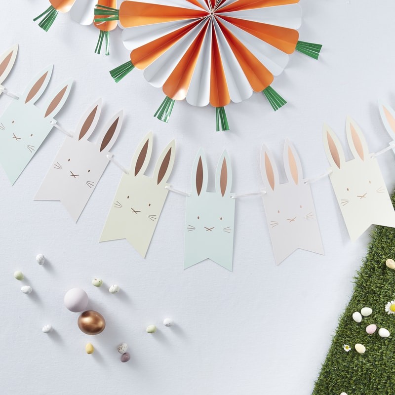 Rose Gold Foiled Bunny Bunting