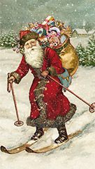 Tomte med säck - julkort