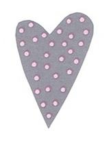 Grey/Pink Modern Heart Dot Label