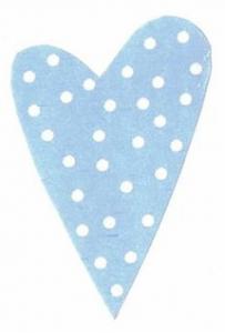 Blue/White Modern Heart Dot Label
