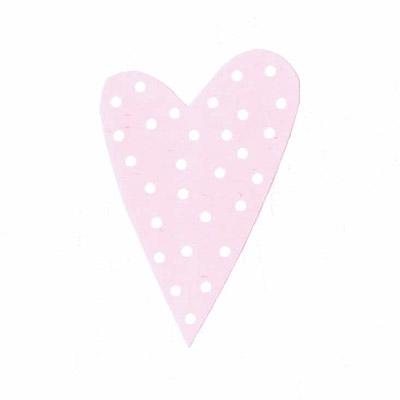 Pink/White Modern Heart Dot Label