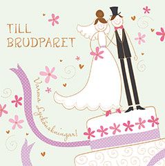 "Till Brudparet - varma lyckönskningar" textkort