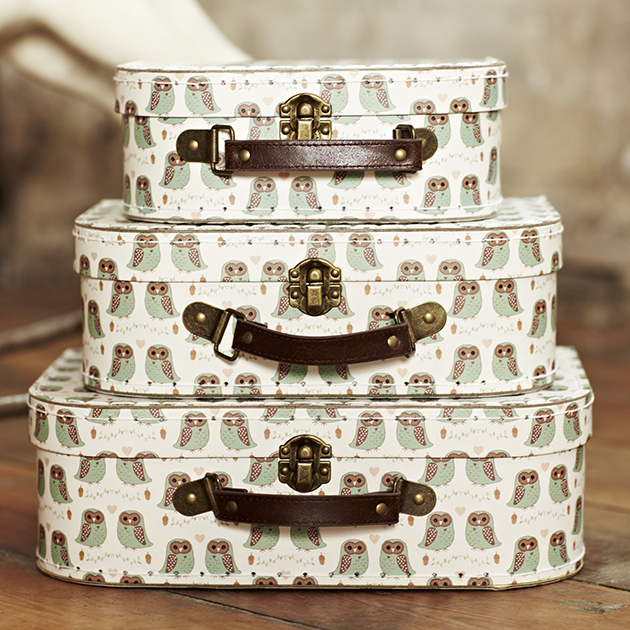 Owl Suitcases - set of 3