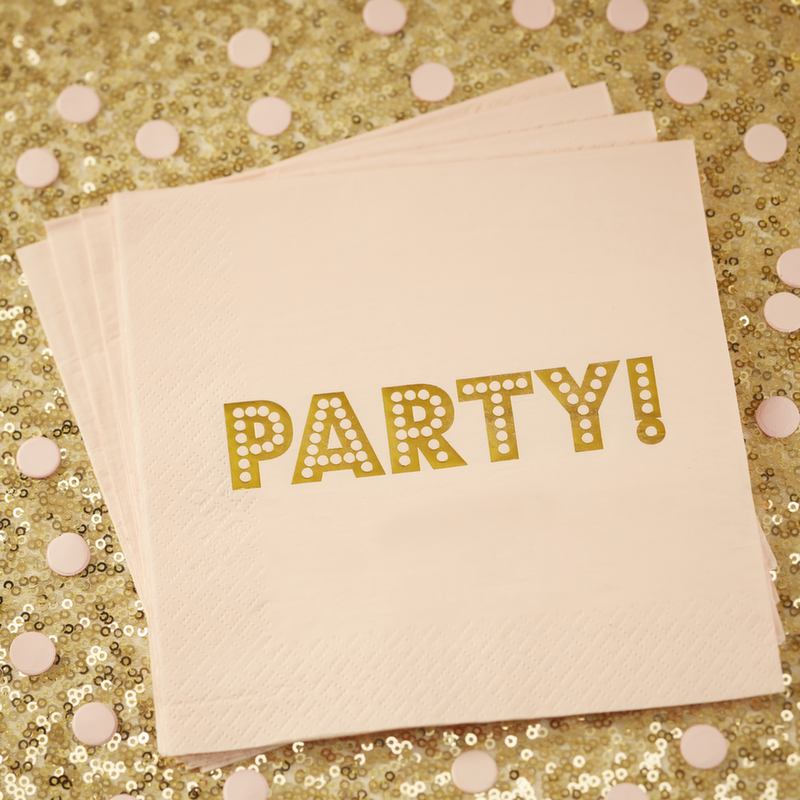 Gold Foiled Paper Napkins - Pastel Perfection