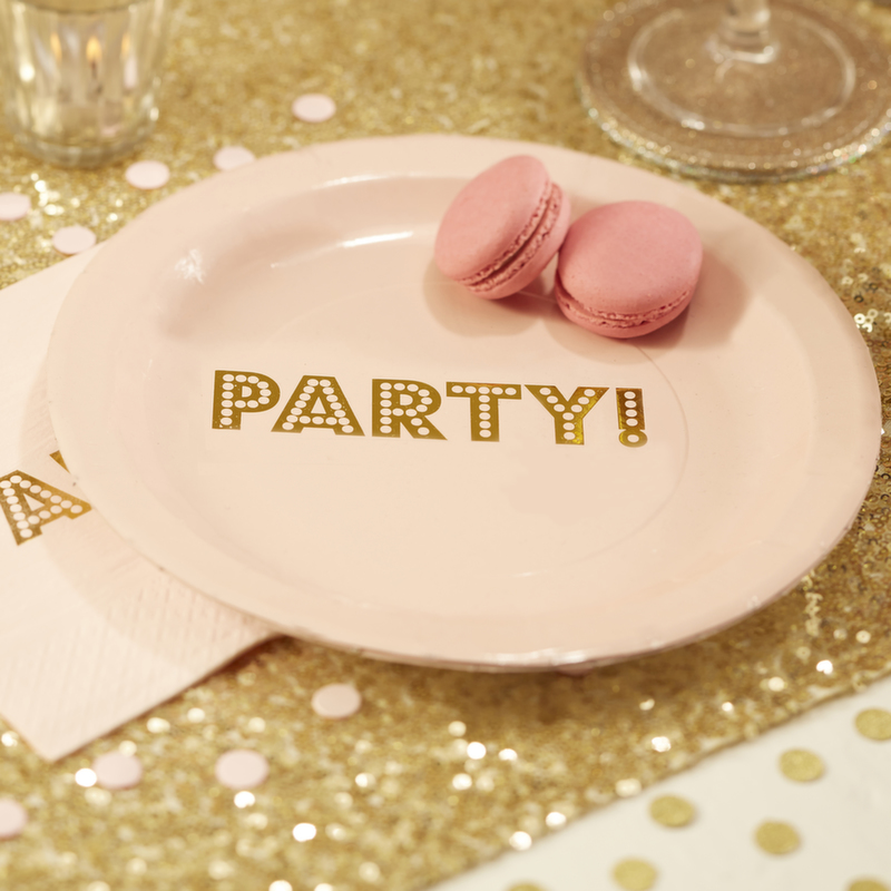 Gold Foiled Paper Plates - Pastel Perfection