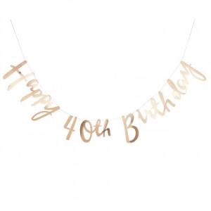 Gold Happy 40th Birthday Bunting - Pick & Mix