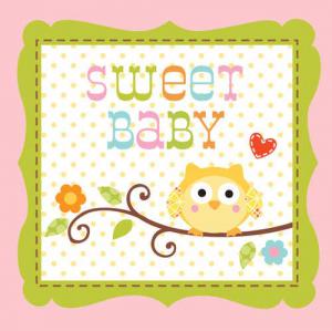 Happi Tree Sweet Baby Girl Beverage Napkins