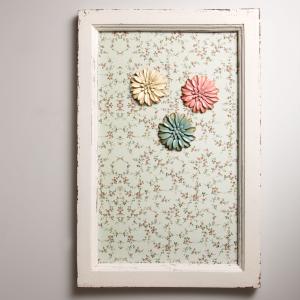 Wooden Magnetic Board - blommig magnettavla