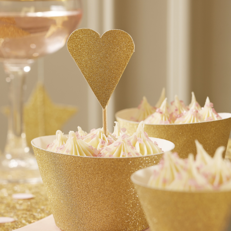 Heart Cup Cake Toppers - Pastel Perfection