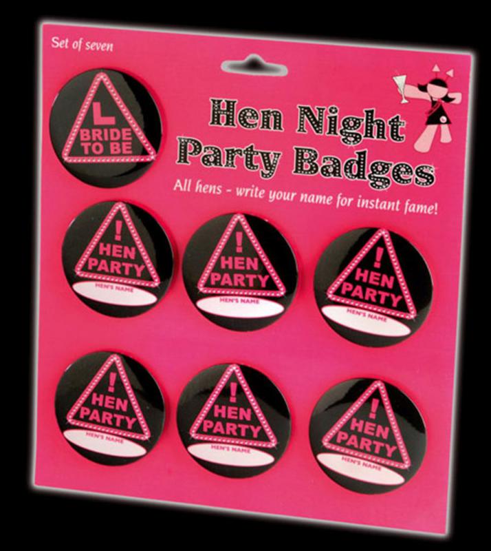 Hen Night Party Badges - namnknappar till möhippan