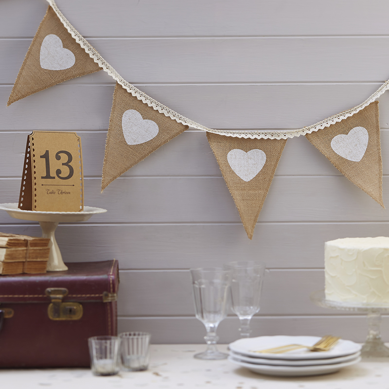 Hessian & Lace Bunting - Vintage Affair