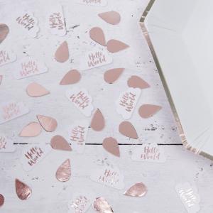 Rose Gold & Clouds Table Confetti - Hello World