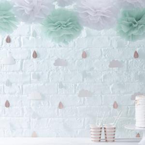 Rose Gold & Clouds Backdrop - Hello World