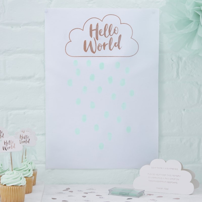 Rose Gold Fingerprint Guest Book - Hello World