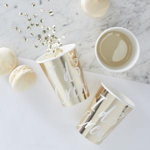 Gold Foiled I Do Crew Paper Cups - I Do Crew